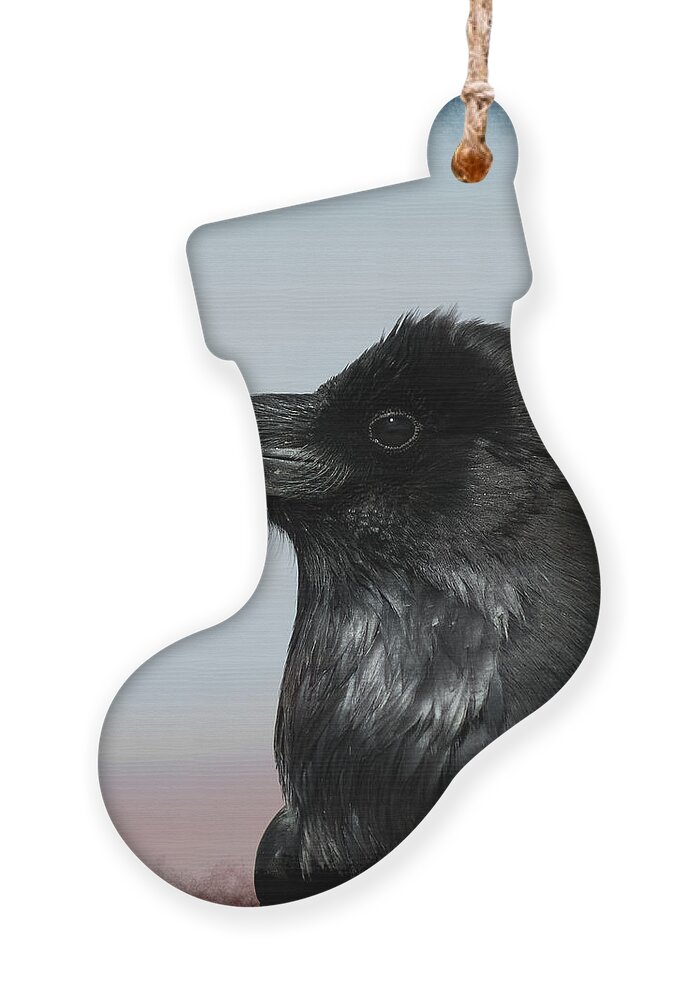 Raven Ornament featuring the photograph Raven Profile by Ernest Echols
