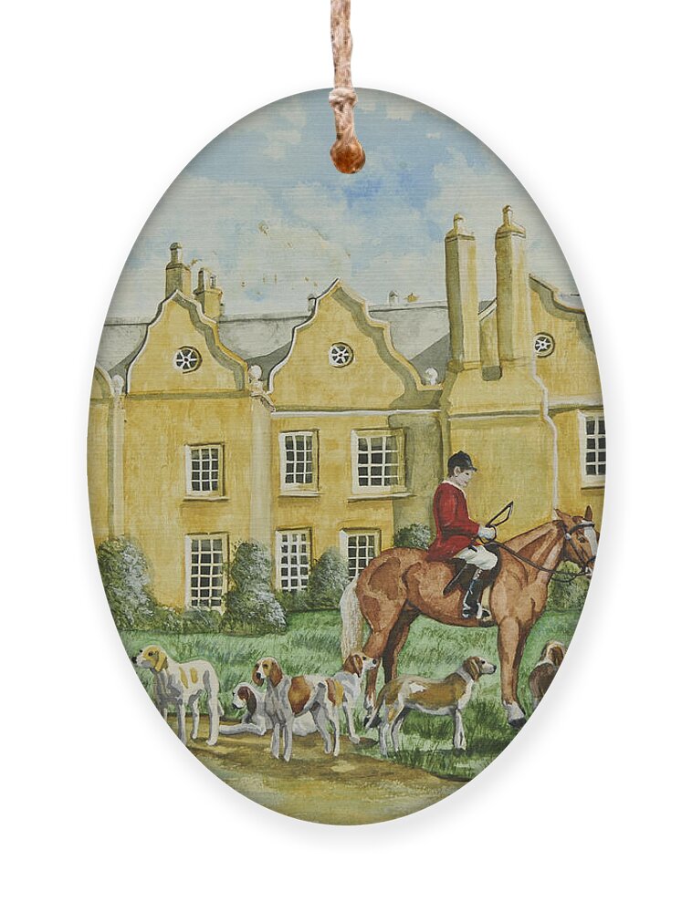 English Manor Home Ornament featuring the painting Ready For The Hunt by Charlotte Blanchard