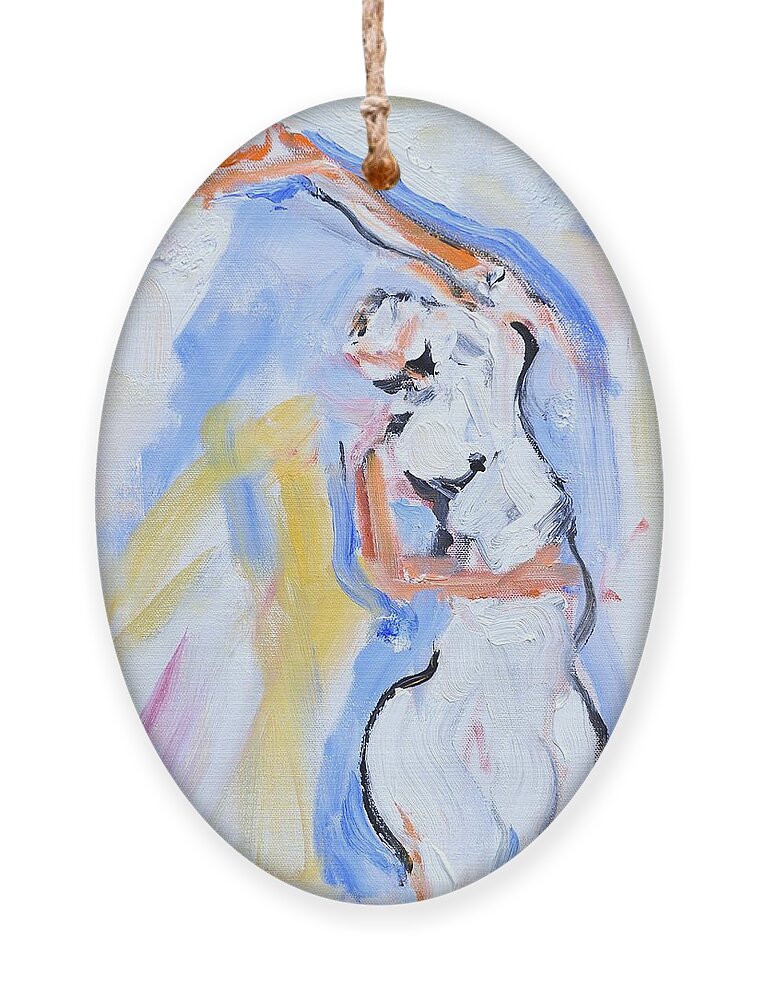 Dance Ornament featuring the painting Rebekah's Dance Series 2 Pose 3 by Donna Tuten