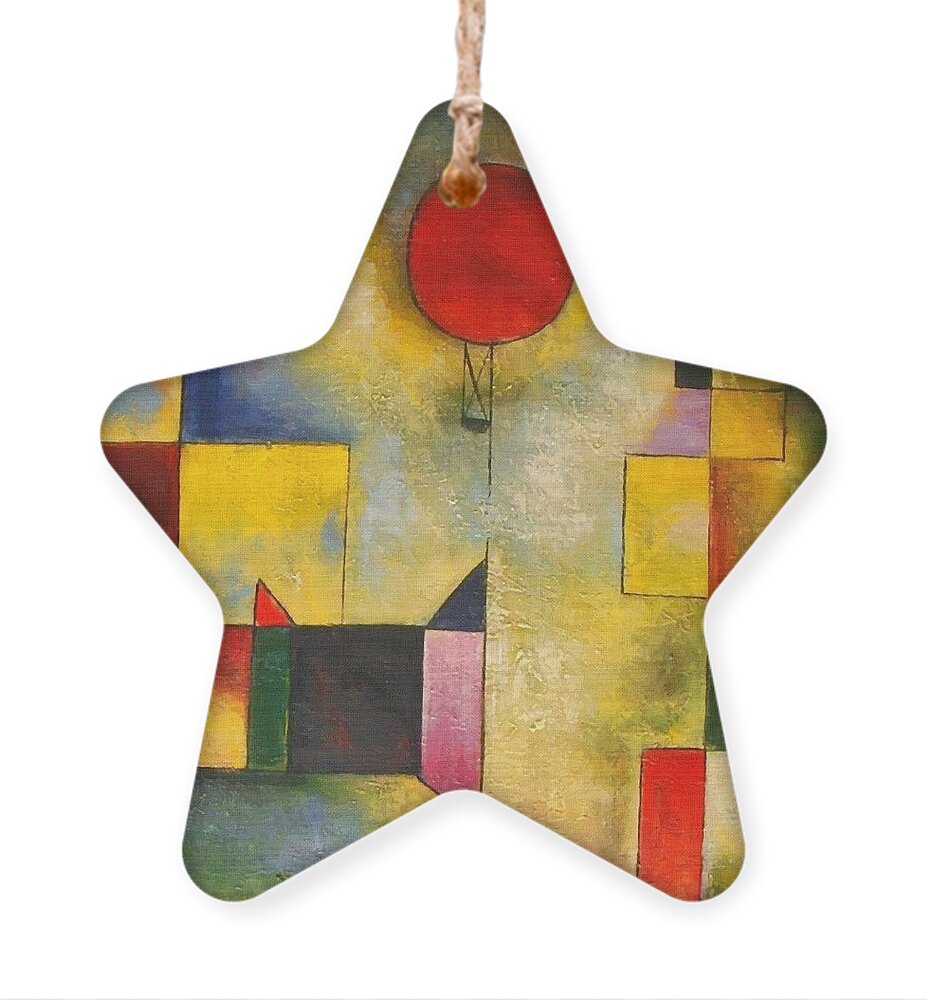 Paul Klee Ornament featuring the painting Red Balloon by Paul Klee