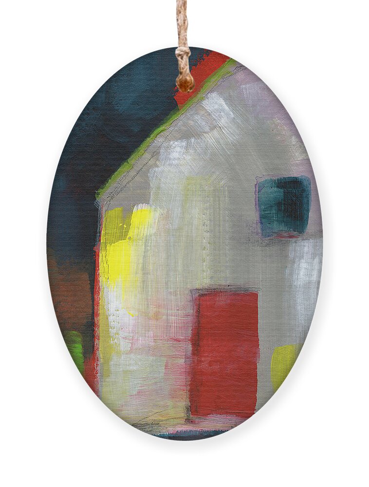 House Ornament featuring the painting Red Door- Art by Linda Woods by Linda Woods
