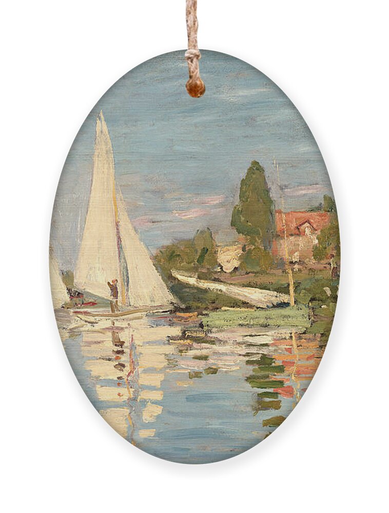 Regatta Ornament featuring the painting Regatta at Argenteuil by Claude Monet