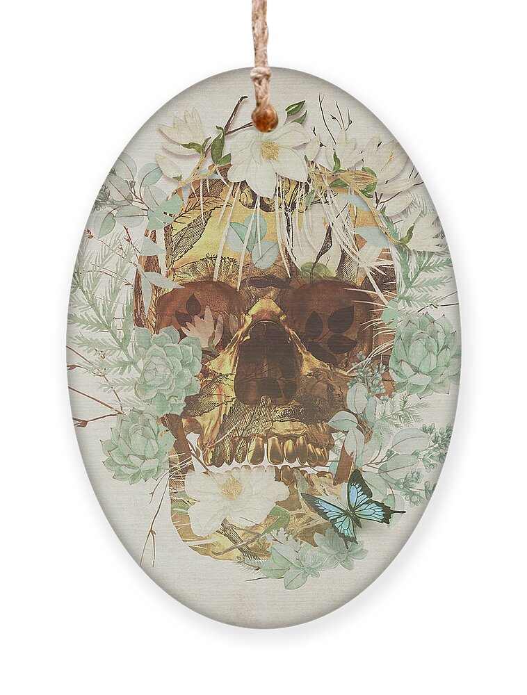 Relic Skull Butterfly Fantasy Surreal Dream Ornament featuring the digital art Relic by Katherine Smit