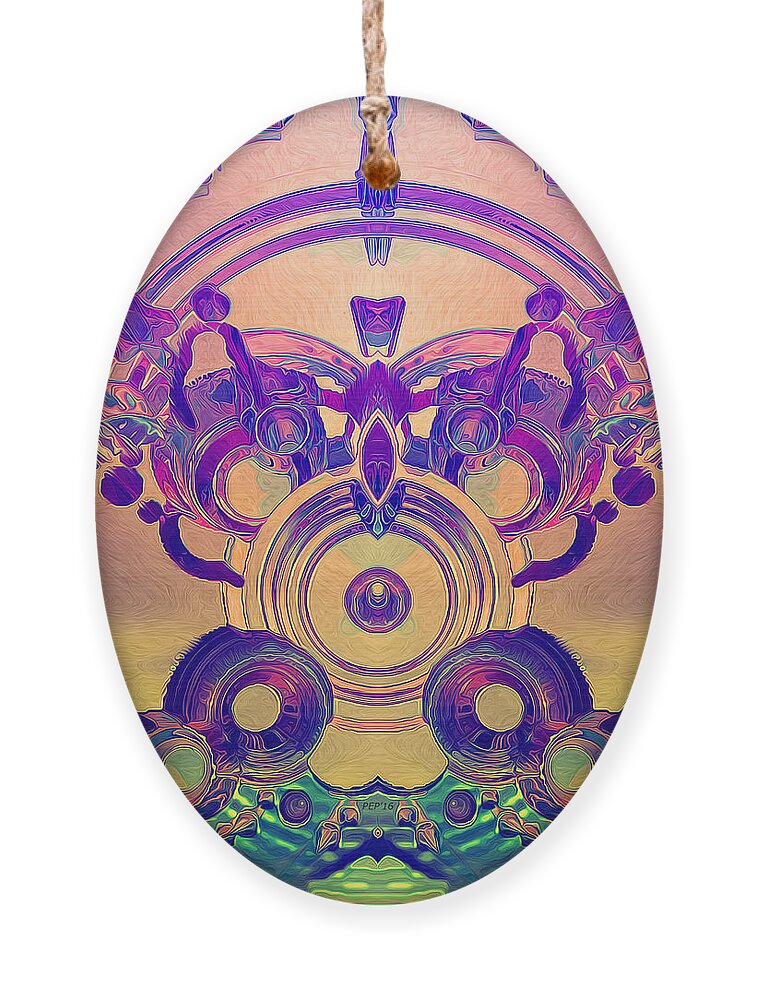 Abstract Ornament featuring the digital art Retro 3D Reflections by Phil Perkins