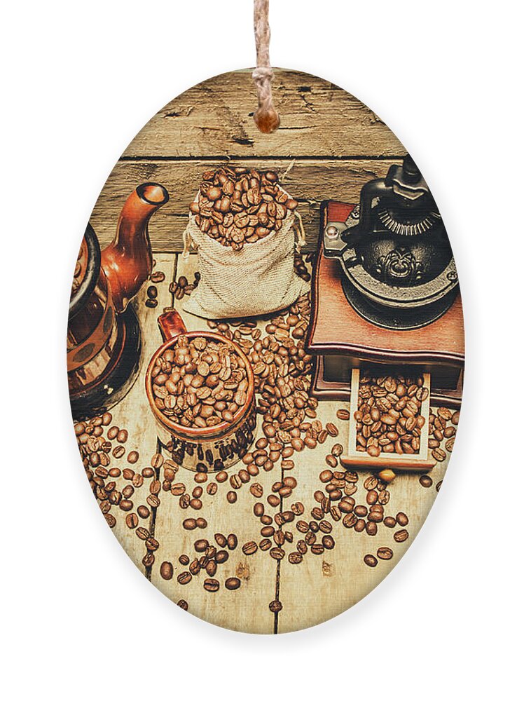Grinder Ornament featuring the photograph Retro coffee bean mill by Jorgo Photography