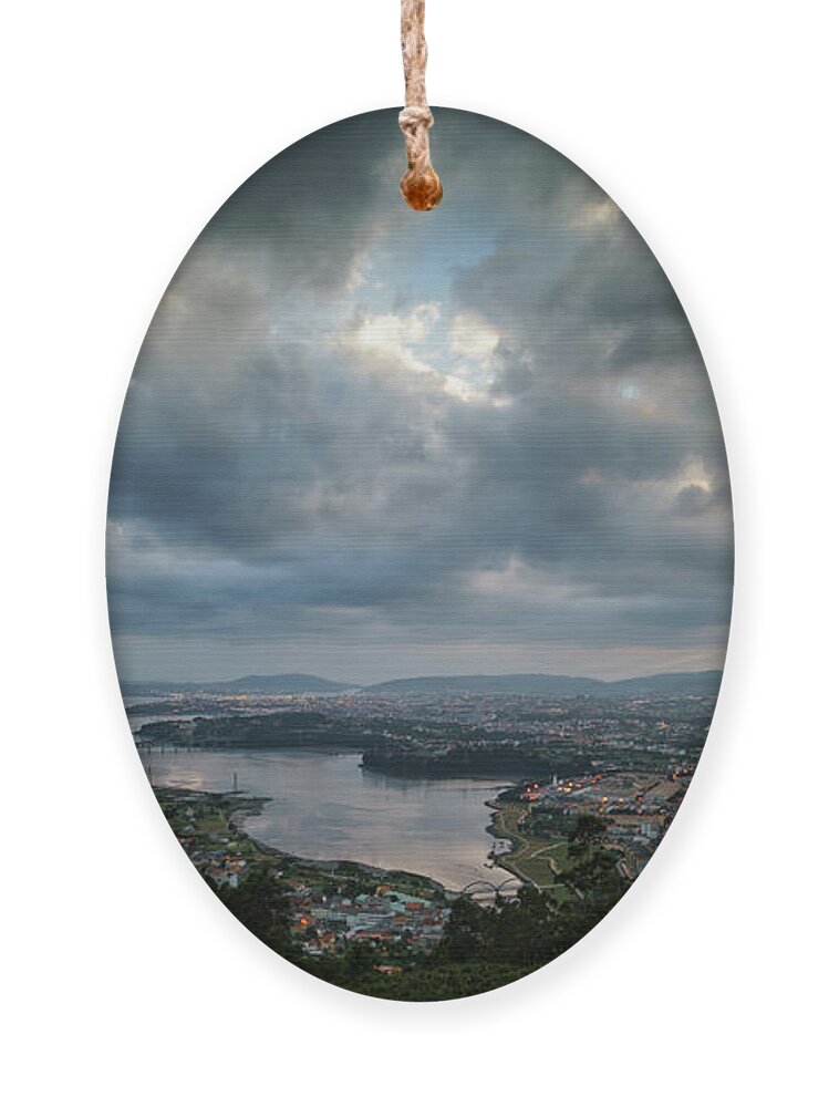 Fortification Ornament featuring the photograph Ria de Ferrol From Mount Ancos Panorama by Pablo Avanzini
