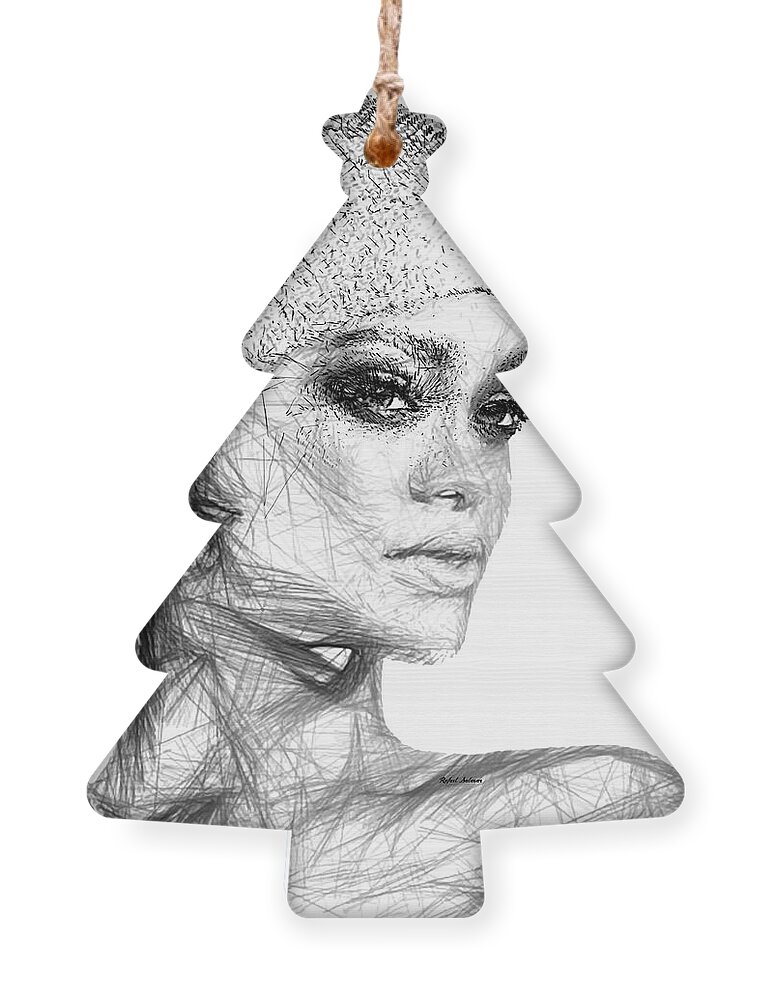 Rafael Salazar Ornament featuring the digital art Rihanna by Rafael Salazar