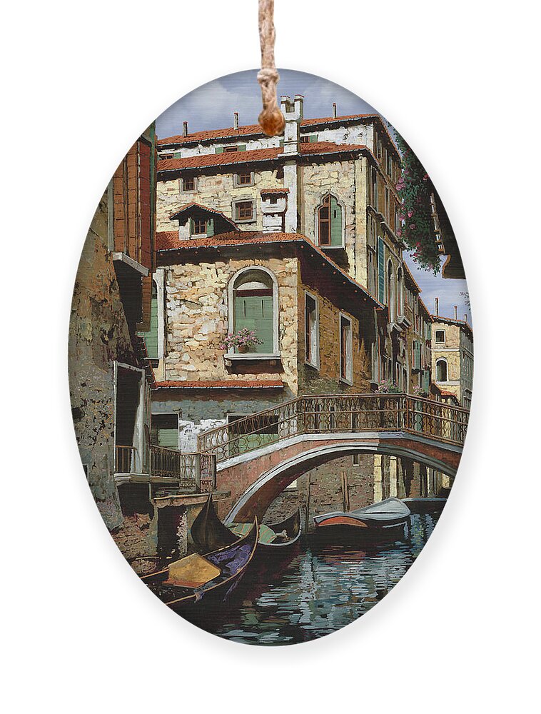 Venice Ornament featuring the painting Rio Degli Squeri by Guido Borelli