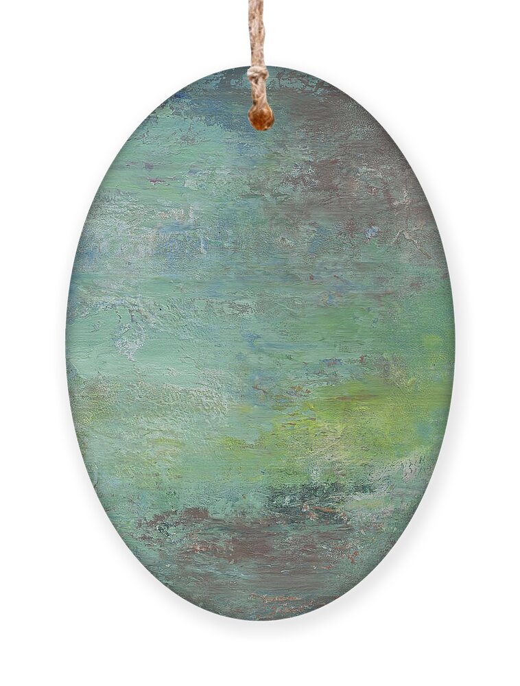 Abstract Ornament featuring the painting River Shallows 2 by Marcy Brennan