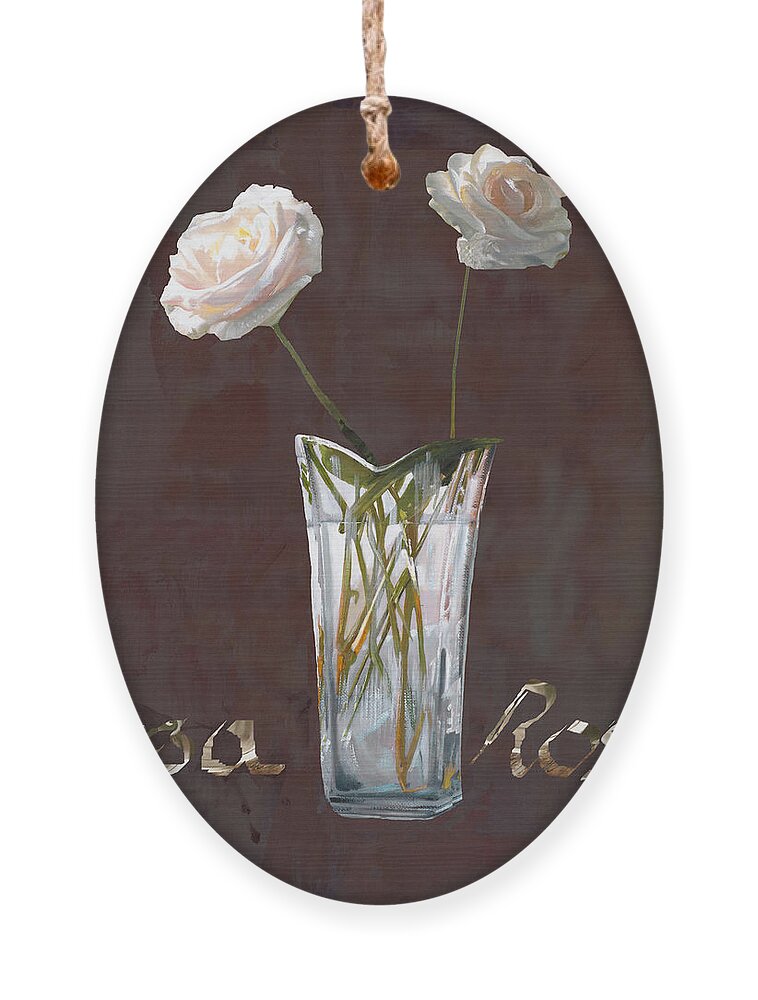 Rosa Ornament featuring the painting Rosa Rosae by Guido Borelli
