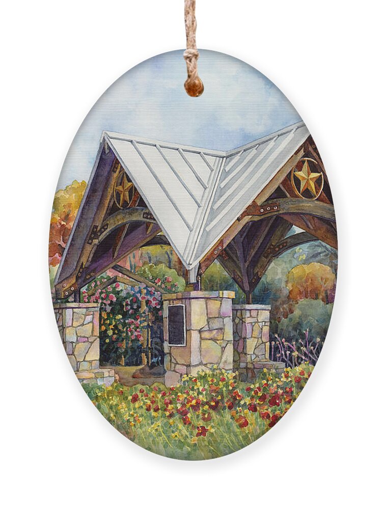 Rose Ornament featuring the painting Rose Garden by Hailey E Herrera