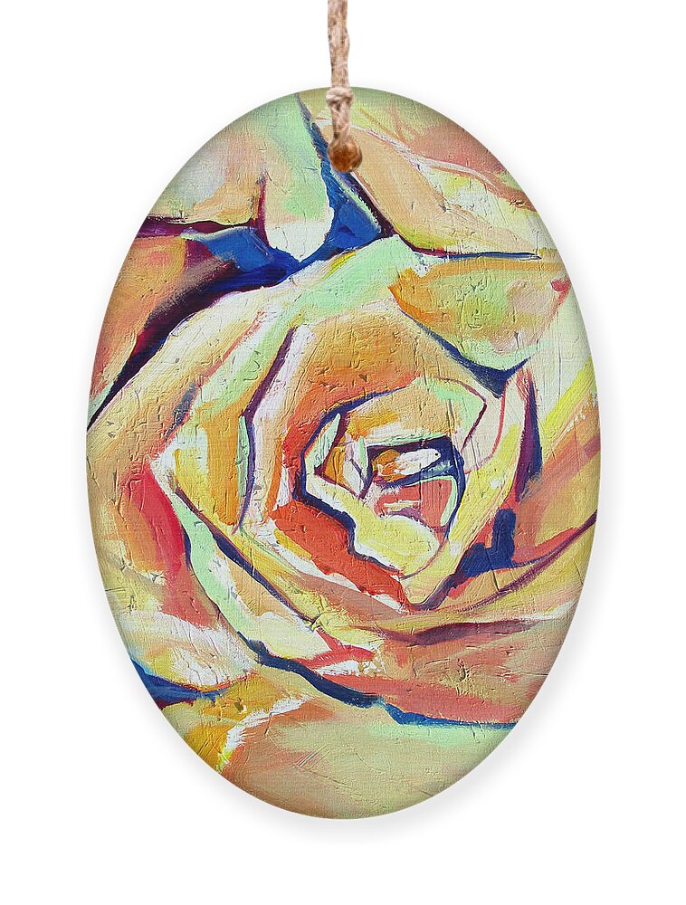 Florals Ornament featuring the painting Rose Sun by John Gholson