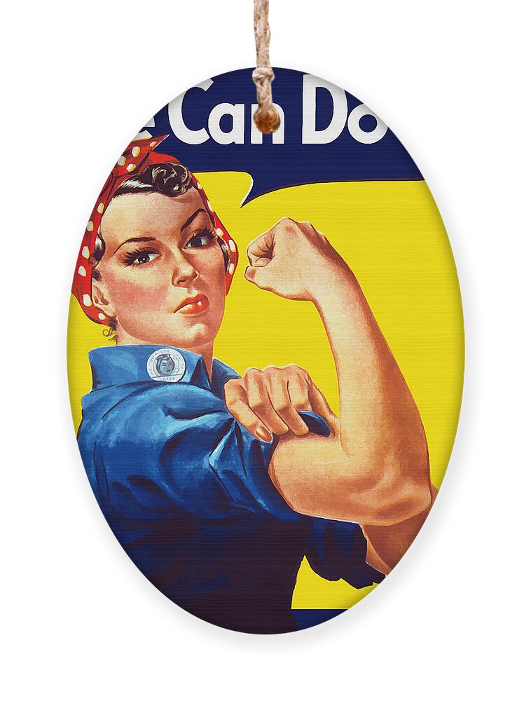 Rosie The Riveter Ornament featuring the painting Rosie The Rivetor by War Is Hell Store
