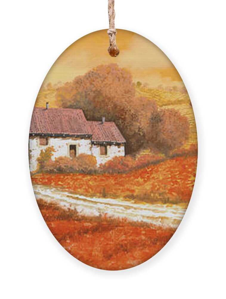Tuscany Ornament featuring the painting I papaveri rossi by Guido Borelli