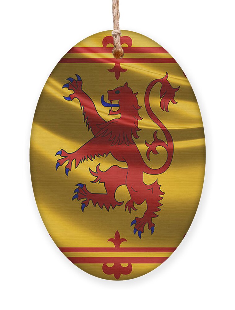 'royal Collection' By Serge Averbukh Ornament featuring the digital art Royal Banner of the Royal Arms of Scotland by Serge Averbukh