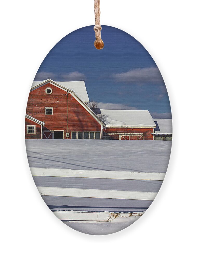 Vermont Ornament featuring the photograph Ruggles Barn by Tim Kirchoff