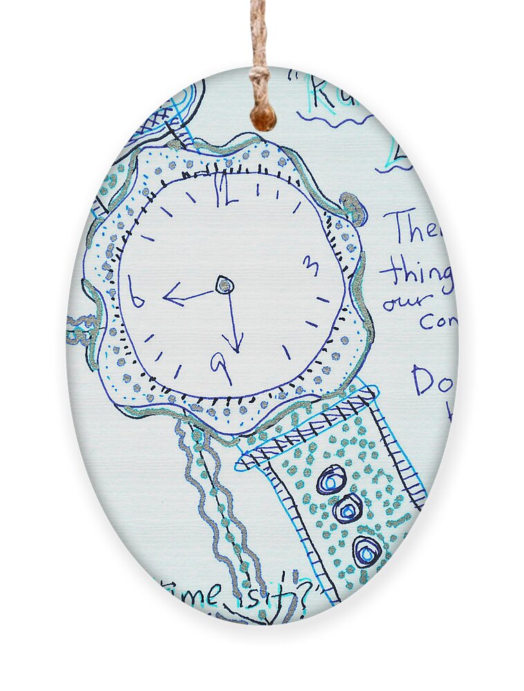 Zentangle Ornament featuring the drawing On Time by Carole Brecht
