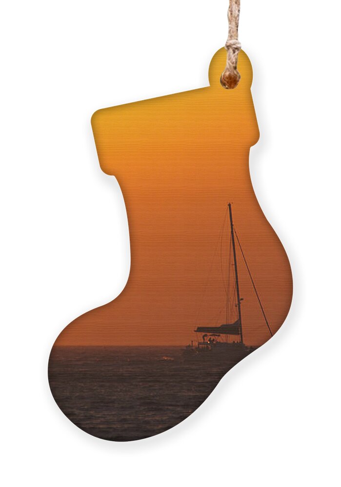 Santorini Ornament featuring the photograph Sailboat Waiting by Jeremy Hayden