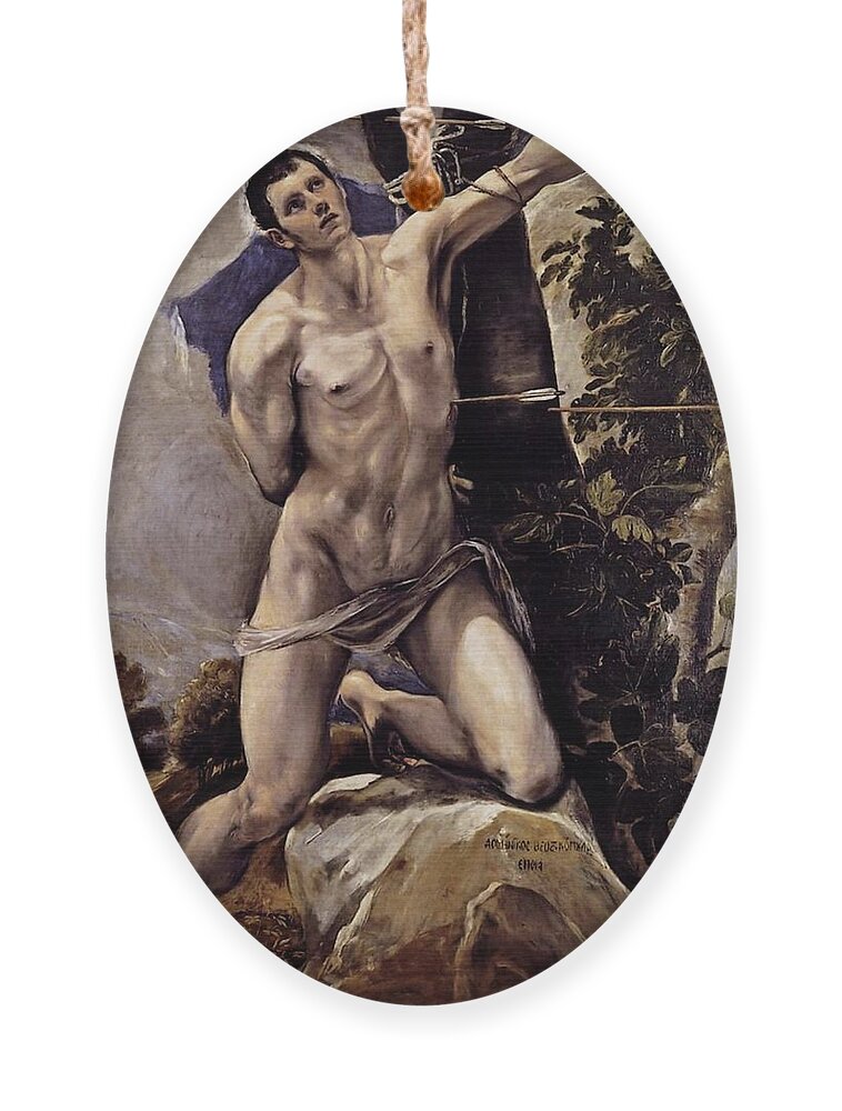 Saint Ornament featuring the painting Saint Sebastian by El Greco