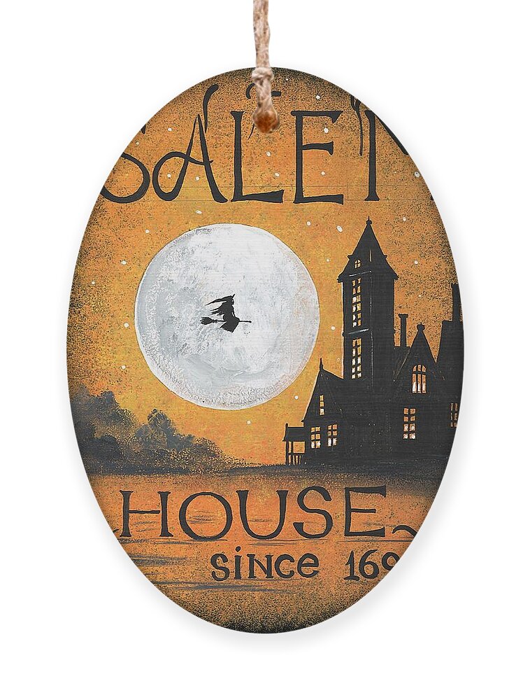 Print Ornament featuring the painting Salem House by Margaryta Yermolayeva