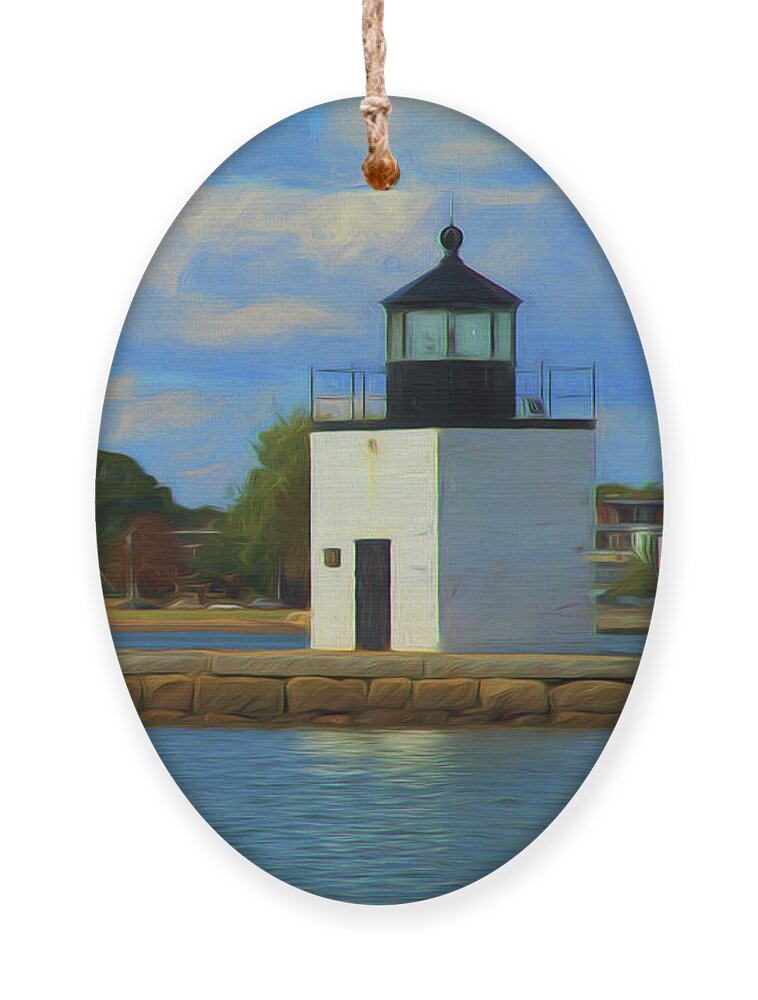 Salem Ma Ornament featuring the photograph Salem Maritime waterfront in Digital Art by Jeff Folger