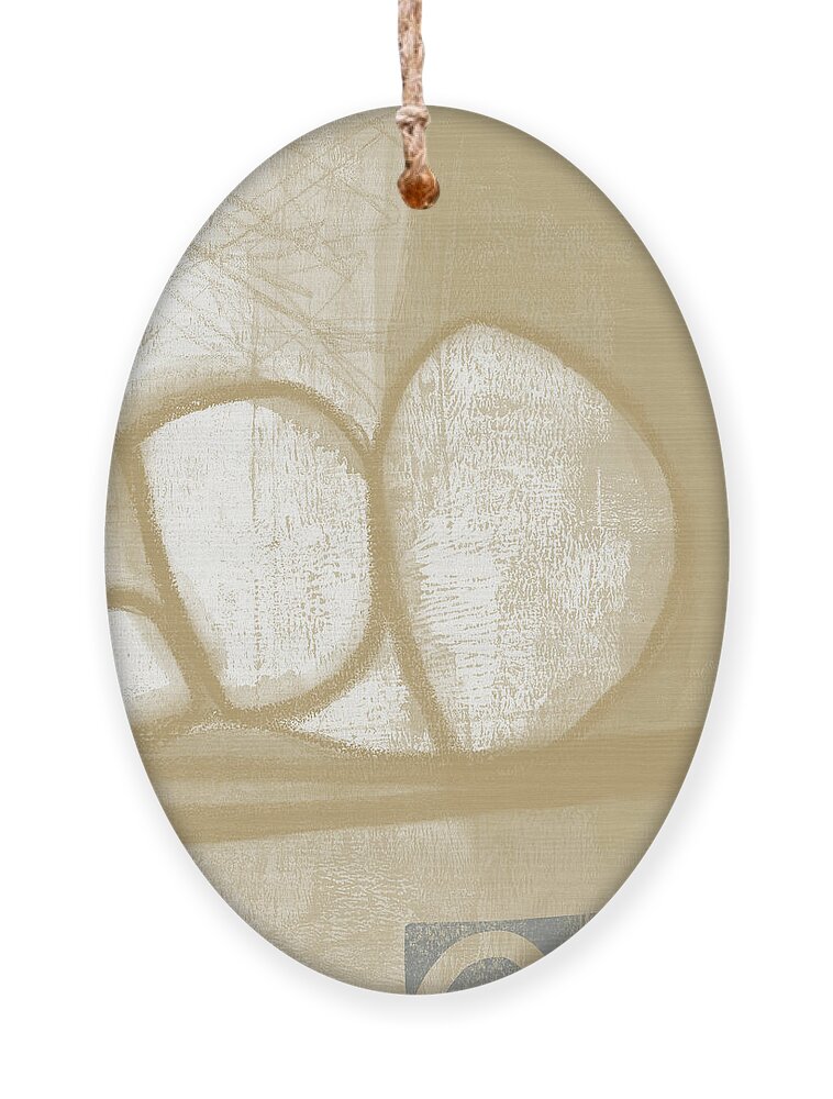 Abstract Ornament featuring the painting Sand and Stone 1- Contemporary Abstract Art by Linda Woods by Linda Woods