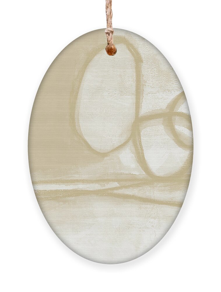 Abstract Ornament featuring the painting Sand and Stone 6- Contemporary Abstract Art by Linda Woods by Linda Woods