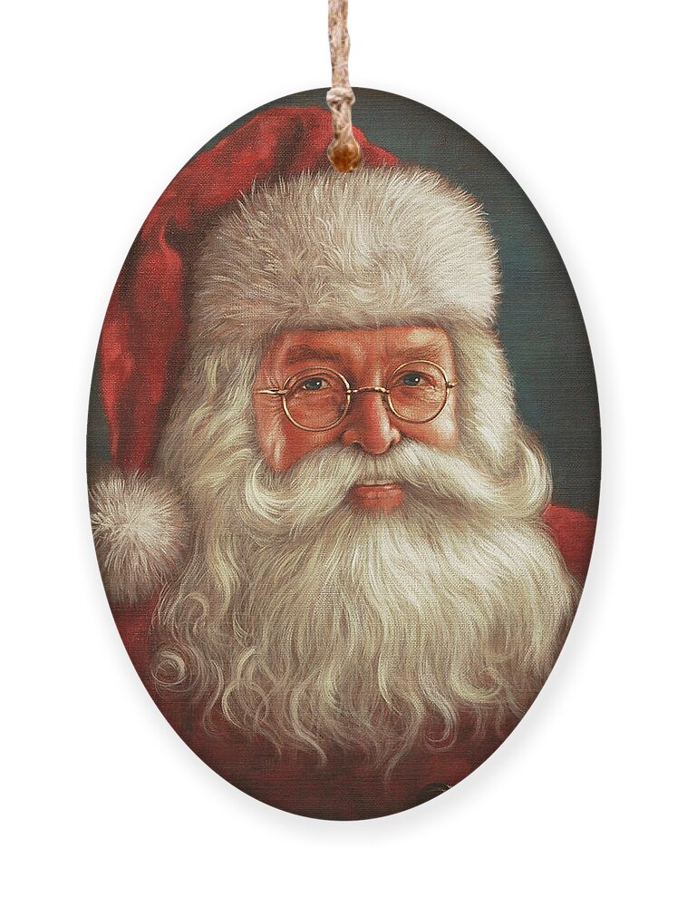 Santa Ornament featuring the painting Santa 2017 by Glenn Pollard