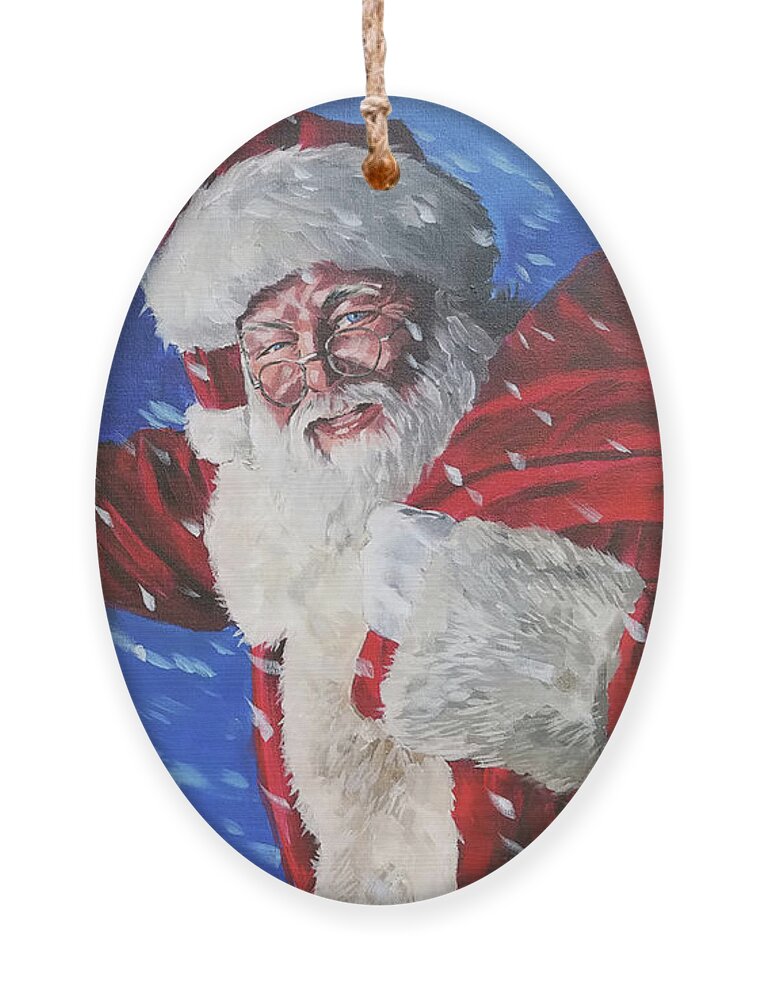 Santa Claus Ornament featuring the painting Santa Claus 2017 by Shawn Conn