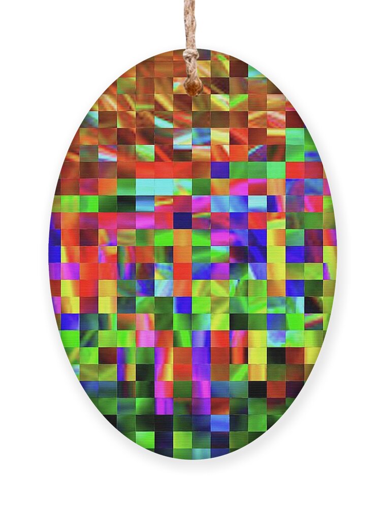 Cafe Art Ornament featuring the digital art Satin Tiles by Ludwig Keck