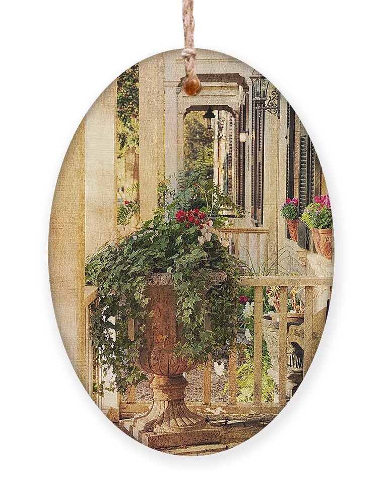 House Ornament featuring the photograph Savannah Porch by Kim Hojnacki