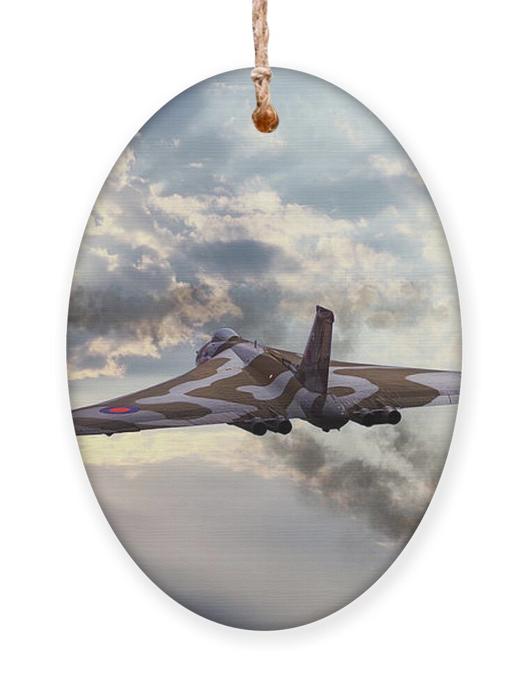 Avro Vulcan Bomber Ornament featuring the digital art Scramble The Bombers by Airpower Art