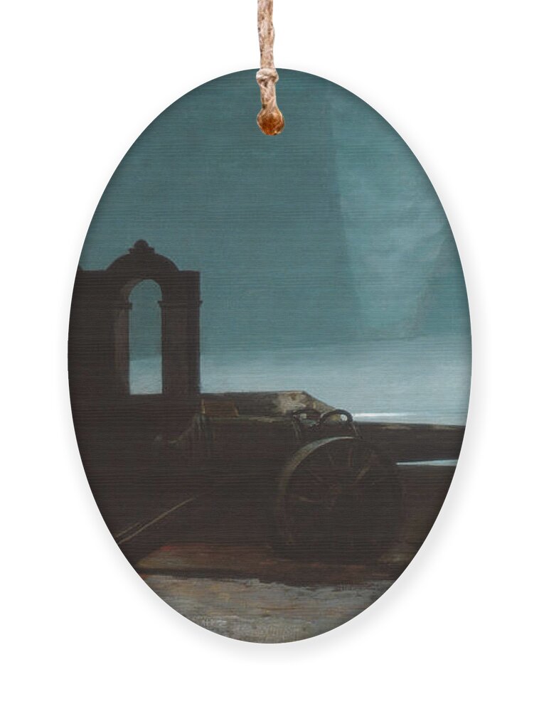 Winslow Homer Ornament featuring the painting Searchlight on Harbor Entrance. Santiago de Cuba by Winslow Homer
