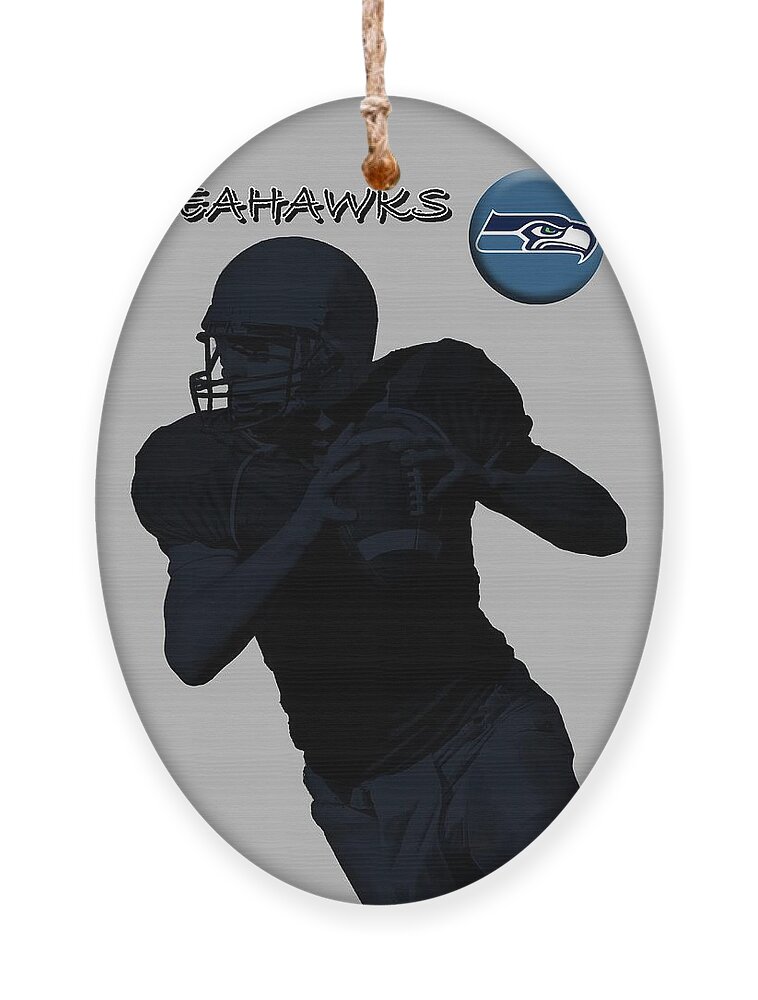Seahawks Ornament featuring the digital art Seattle Seahawks Football by David Dehner