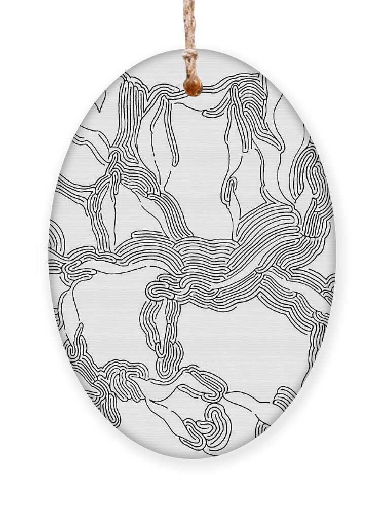 Mazes Ornament featuring the drawing Sensations by Steven Natanson
