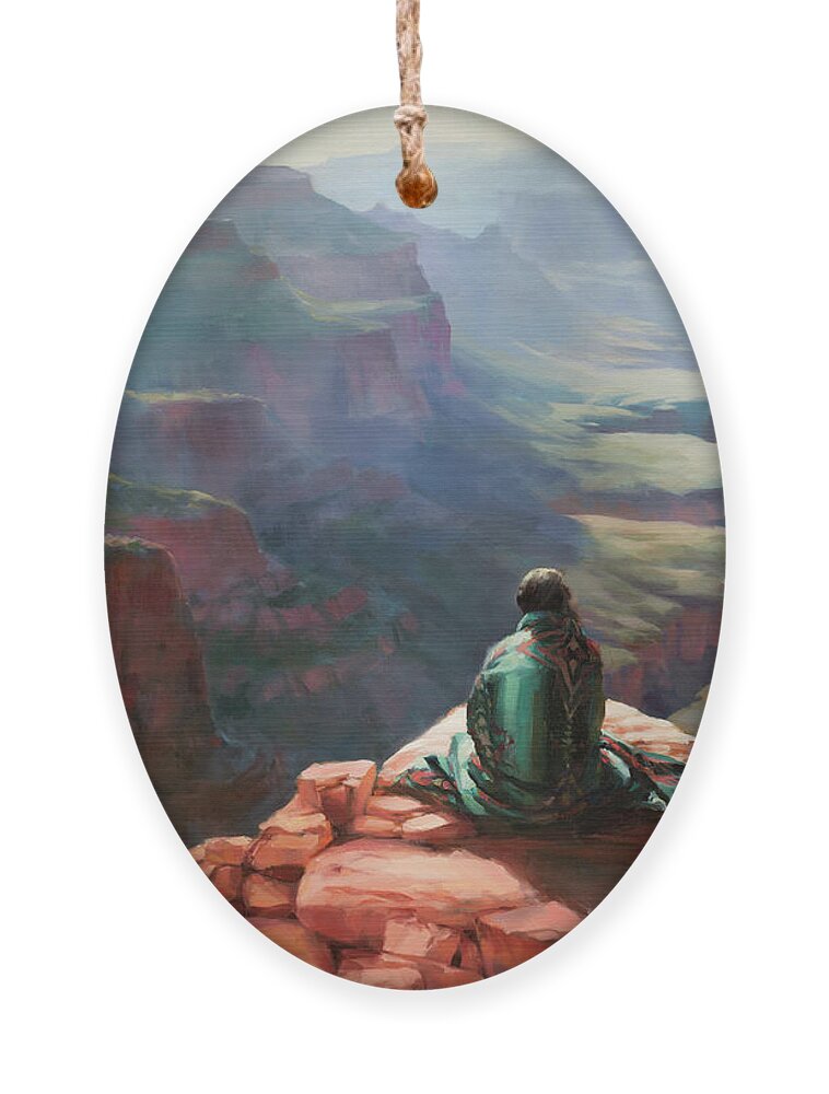 Southwest Ornament featuring the painting Serenity by Steve Henderson