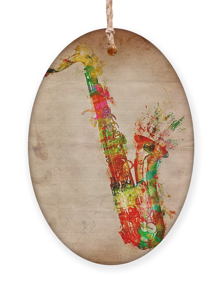 Saxophone Ornament featuring the digital art Sexy Saxaphone by Nikki Smith