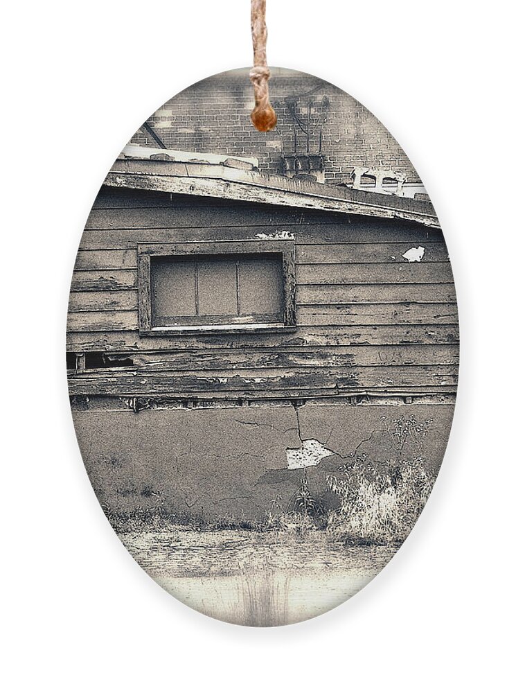 Shack Ornament featuring the photograph Shabby Shack By The Tracks by Phil Perkins