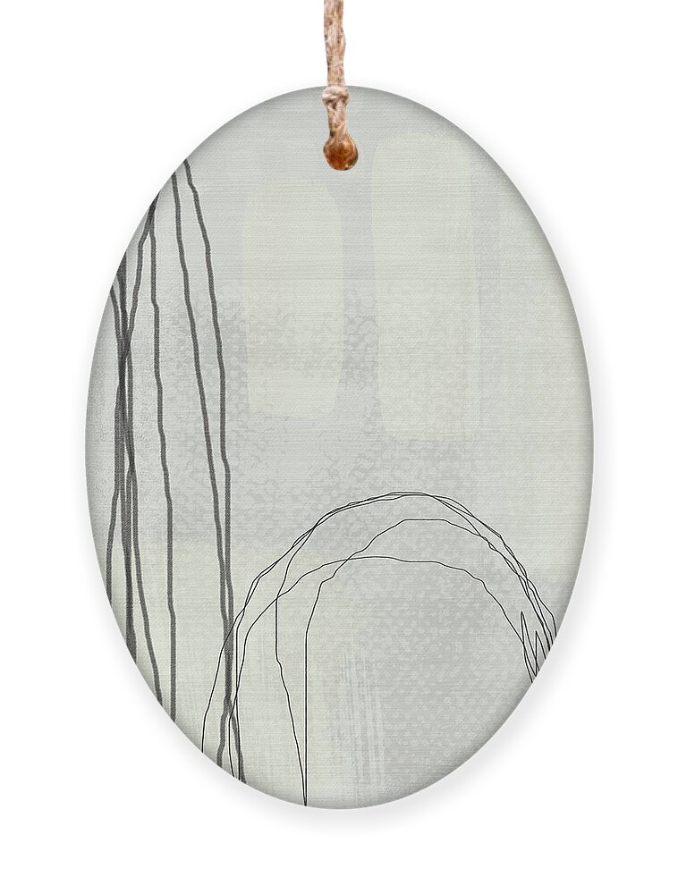 Abstract Ornament featuring the painting Shades of White 3 - Art by Linda Woods by Linda Woods