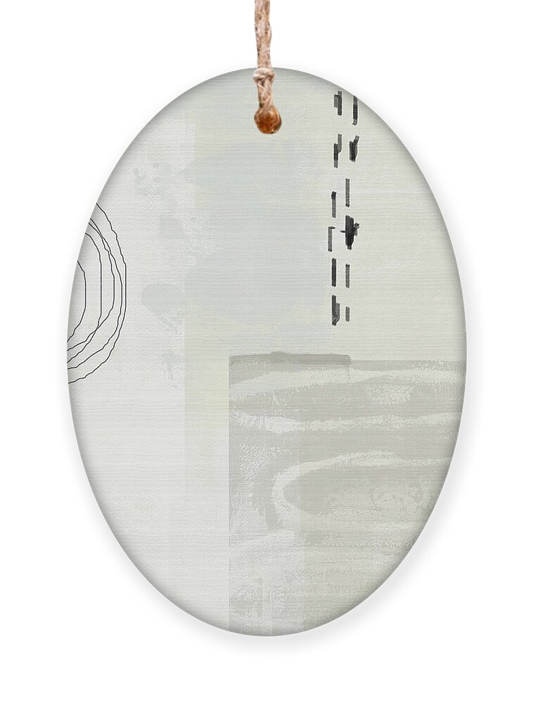 Abstract Ornament featuring the painting Shades of White 4- Art by Linda Woods by Linda Woods