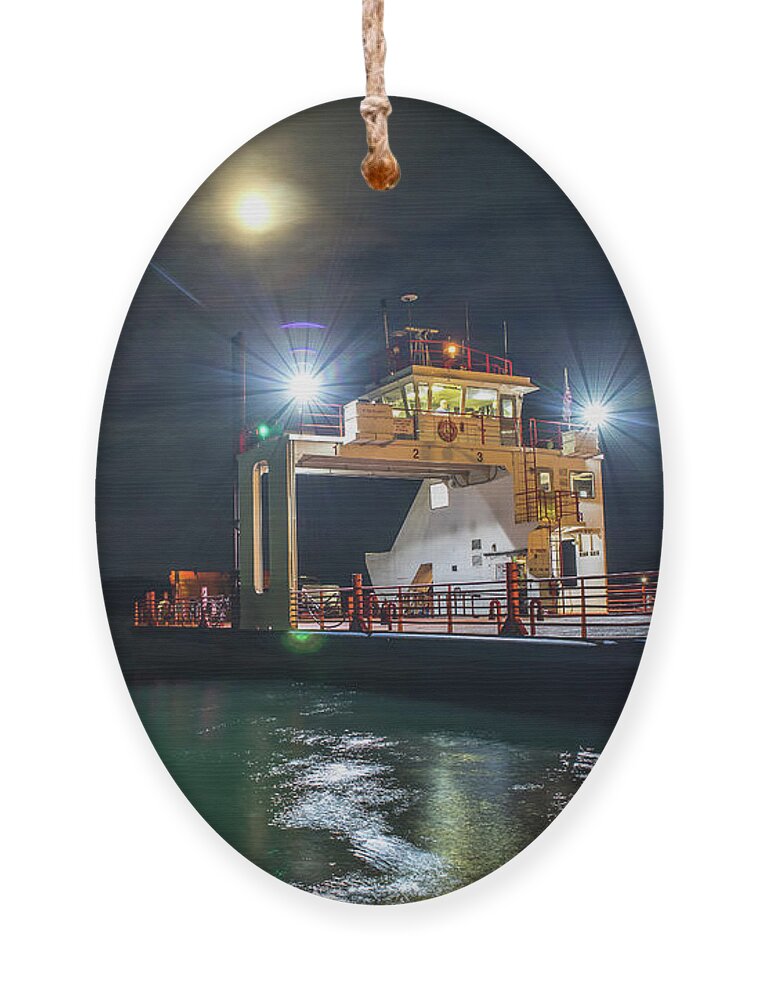 Ship Ornament featuring the photograph Ship Sugar Islander II In Da Moonlight -0937 by Norris Seward