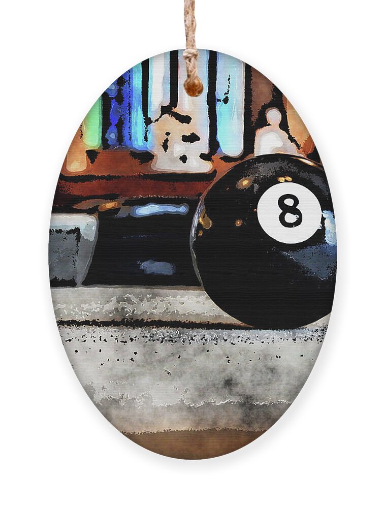 Pool Ornament featuring the digital art Shooting For The Eight Ball by Phil Perkins