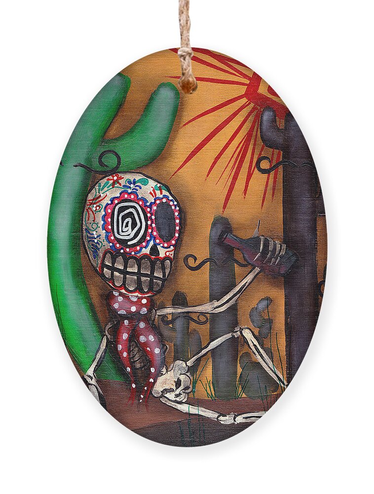 Day Of The Dead Ornament featuring the painting Siesta by Abril Andrade
