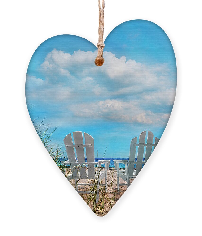 Clouds Ornament featuring the photograph Sitting Pretty in Blues by Debra and Dave Vanderlaan