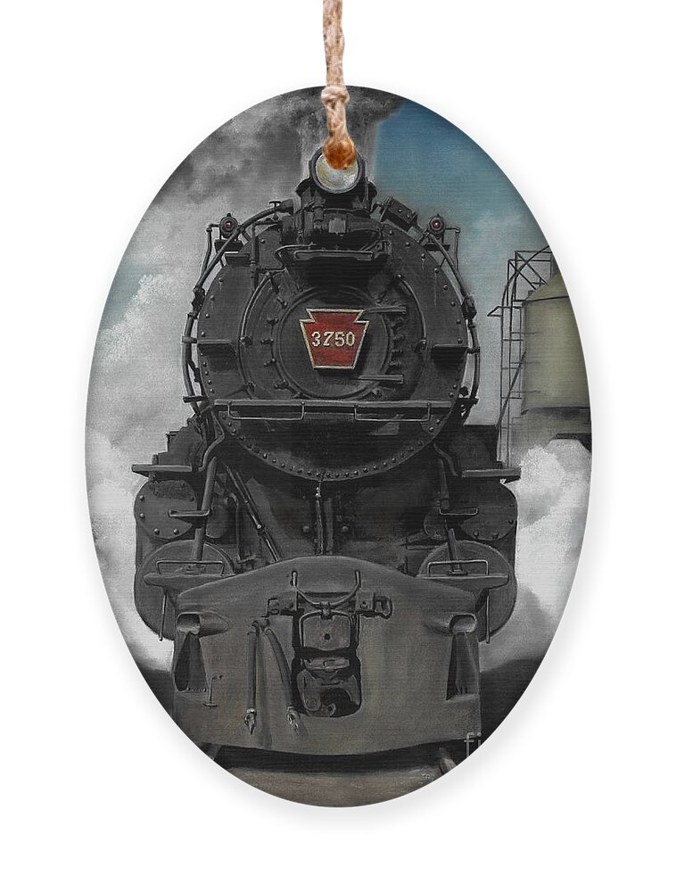 Trains Ornament featuring the painting Smoke and Steam by David Mittner