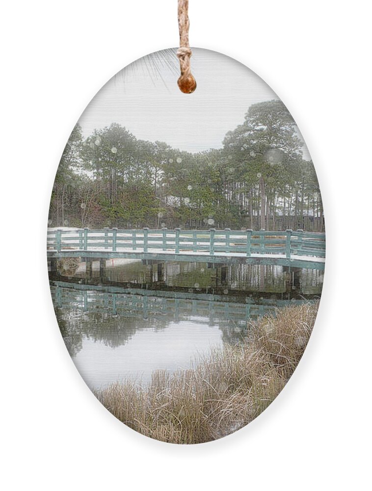Scenic Ornament featuring the photograph Snow Storm 1 by Kathy Baccari