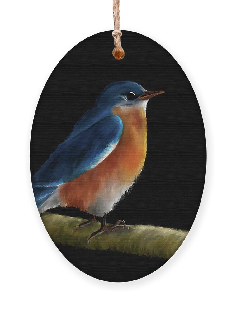 Bluebird Ornament featuring the digital art Spellbound By The Light Of The Silvery Moon by Lois Bryan
