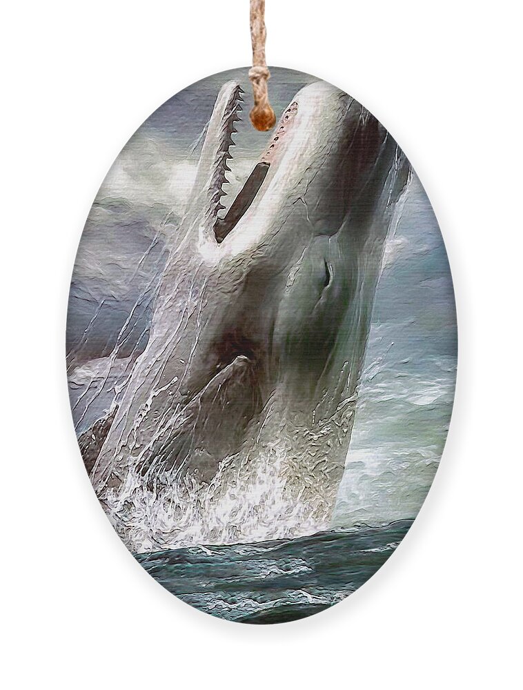 Whale Ornament featuring the digital art Sperm Whale by Pennie McCracken