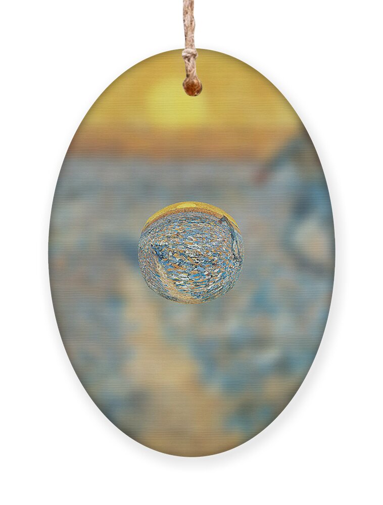 Abstract In The Living Room Ornament featuring the digital art Sphere 12 van Gogh by David Bridburg