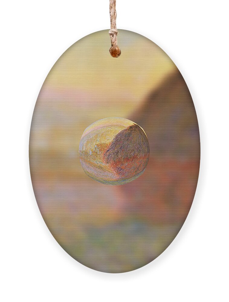 Abstract In The Living Room Ornament featuring the digital art Sphere 5 Monet by David Bridburg